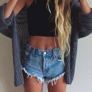 Melville | Raw Hem Denim Jean Shorts